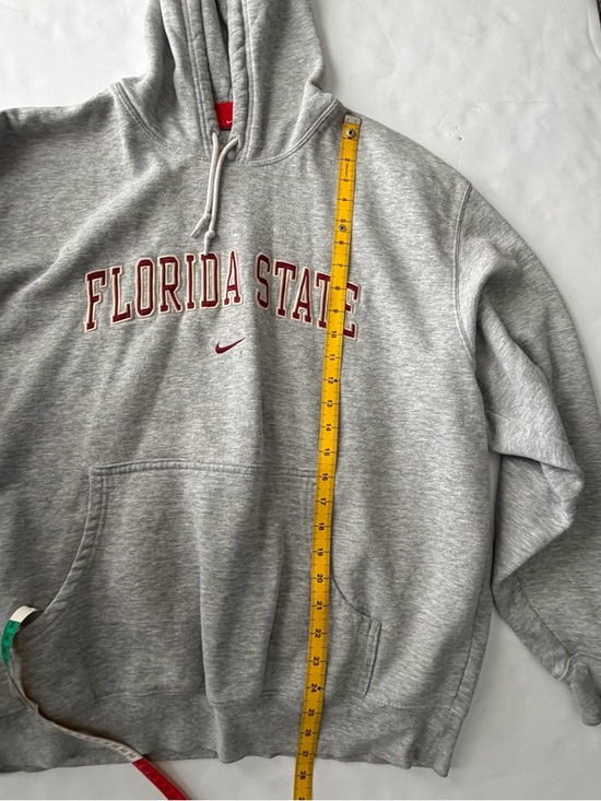 Nike Gray Florida State Crewneck Hoodie with Red Lettering - Picture 2 of 8